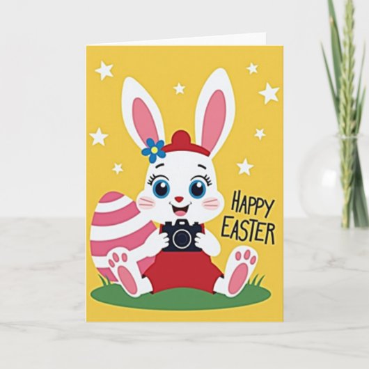 Carte de Pâques Joyeuse Lapin (Devant)