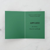 Carte de Pâques joyeuse Lapin de Pâques mignon. Te (Intérieur)