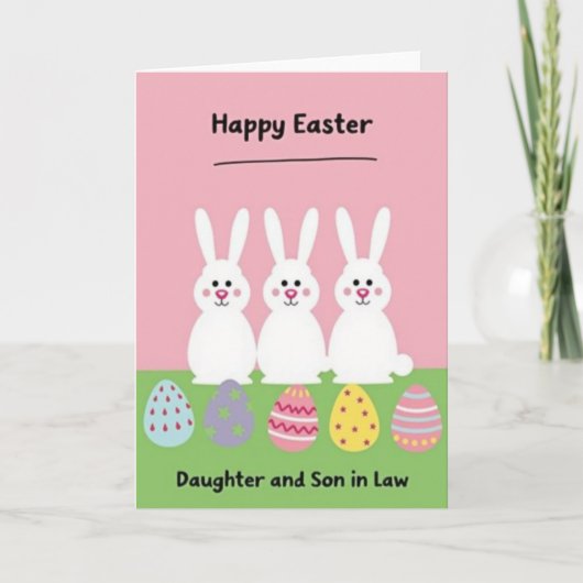Carte de Pâques Joyeuse Lapin de Printemps (Devant)