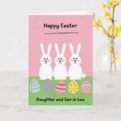 Carte de Pâques Joyeuse Lapin de Printemps (Fleur jaune)
