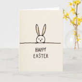 Carte de Pâques Joyeuse Ligne de Lapin (Fleur jaune)
