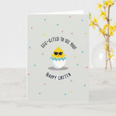 Carte de Pâques Joyeuse Œuf Zigzag (Fleur jaune)