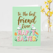 Carte de Pâques joyeuse pour meilleur ami (Fleur jaune)