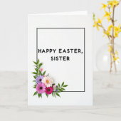Carte de Pâques joyeuse pour sœur (Fleur jaune)
