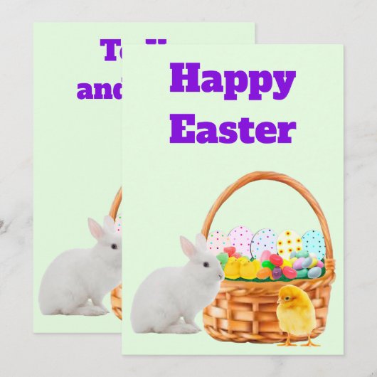 Carte de Pâques joyeuses (Devant / Derrière)