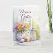 Carte de Pâques Joyeuses Fleurs de Printemps à l'A (Devant)