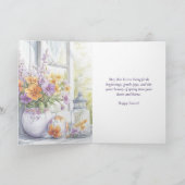 Carte de Pâques Joyeuses Fleurs de Printemps à l'A (Intérieur)