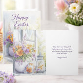 Carte de Pâques Joyeuses Fleurs de Printemps à l'A