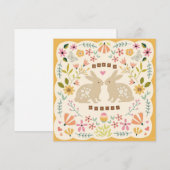 Carte de Pâques Joyeuses Lapin Floral – Lapin de P (Devant / Derrière)