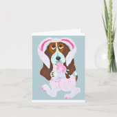 Carte de Pâques Joyeuses Pâques Basset Hound (Devant)