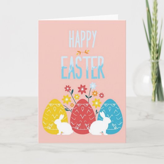 Carte de Pâques Joyeux Printemps (Devant)