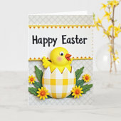 Carte de Pâques Joyeux Printemps Oiseau (Fleur jaune)