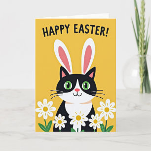Carte de Pâques Kitty Printemps Heureux