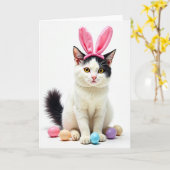 Carte de Pâques Kitty Springtime Fun (Fleur jaune)