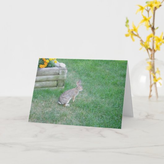 Carte de Pâques "Lapin #2" (Fleur jaune)