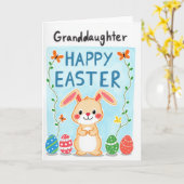Carte de Pâques Lapin à Points (Fleur jaune)