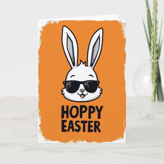 Carte de Pâques Lapin à Texture Fausse (Devant)