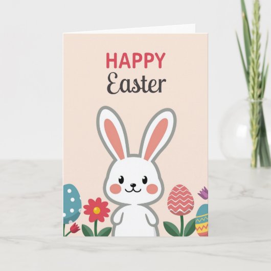 Carte de Pâques Lapin Amusant (Devant)