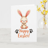 Carte de Pâques Lapin Aquarelle (Fleur jaune)