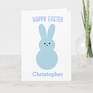 Carte de Pâques Lapin Bleu Joyeux