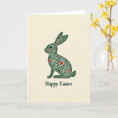 Carte de Pâques Lapin Botanique (Fleur jaune)