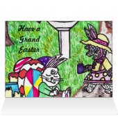 Carte de Pâques LAPIN DE COTON OCCUPÉ (Intérieur Horizontal (Haut))