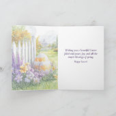 Carte de Pâques Lapin de Pâques aquarelle | Fleurs (Intérieur)