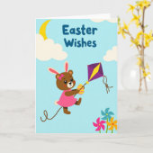 Carte de Pâques Lapin de Printemps (Fleur jaune)