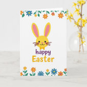 Carte de Pâques Lapin en Or Faux (Fleur jaune)