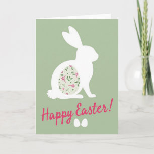 Carte de Pâques Lapin Floral