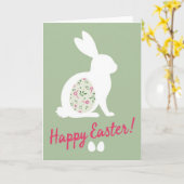 Carte de Pâques Lapin Floral (Fleur jaune)