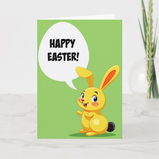 Carte de Pâques Lapin Joyeux (Devant)
