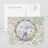 Carte de Pâques lapin mignon (Devant / Derrière)