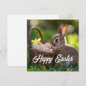 Carte de Pâques – Lapin Mignon  (Devant / Derrière)