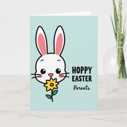 Carte de Pâques Lapin pour Parents (Devant)