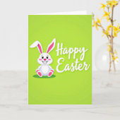 Carte de Pâques Lapin Printemps Joyeux (Fleur jaune)
