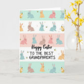 Carte de Pâques Lapin rayé (Fleur jaune)