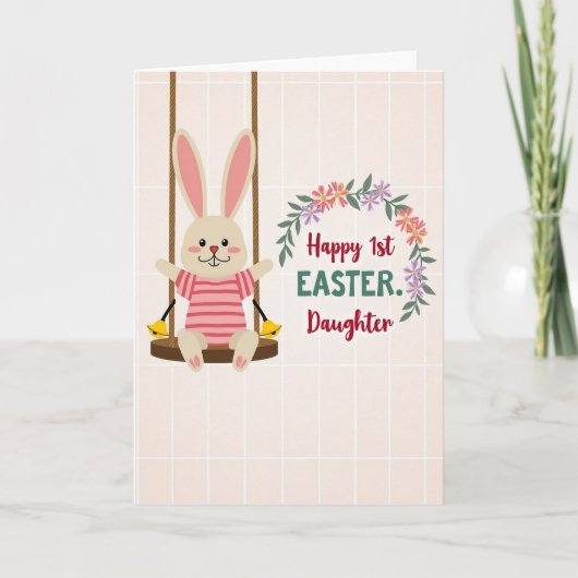 Carte de Pâques Lapin Rayé (Devant)