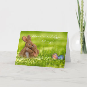Carte de Pâques Lapins et Œufs