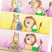 Carte de Pâques Llama VS Lion par N. Janes