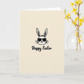 Carte de Pâques Lunettes de Lapin (Fleur jaune)