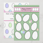 Carte de Pâques mignonne Activité de coloration de (Devant / Derrière)