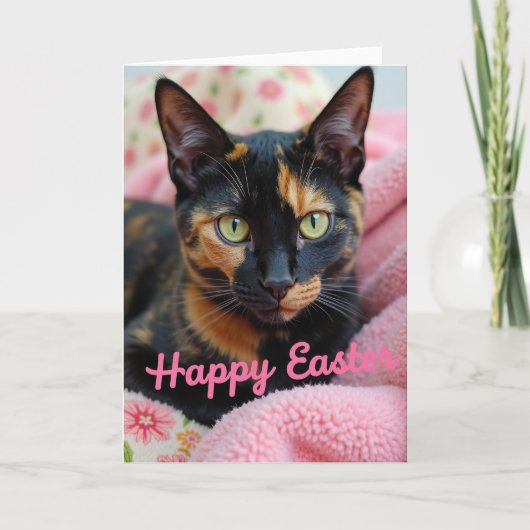 Carte de Pâques Mignonne Chatte (Devant)