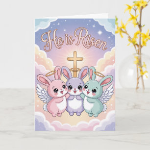 Carte de Pâques mignonne Il Est Ressuscité  Religi