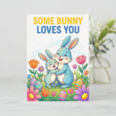 Carte de Pâques mignonne Some Bunny Loves You (Debout devant)