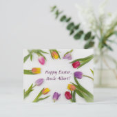 Carte de Pâques modifiable avec cercle de tulipes (Debout devant)