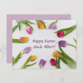 Carte de Pâques modifiable avec cercle de tulipes (Devant / Derrière)