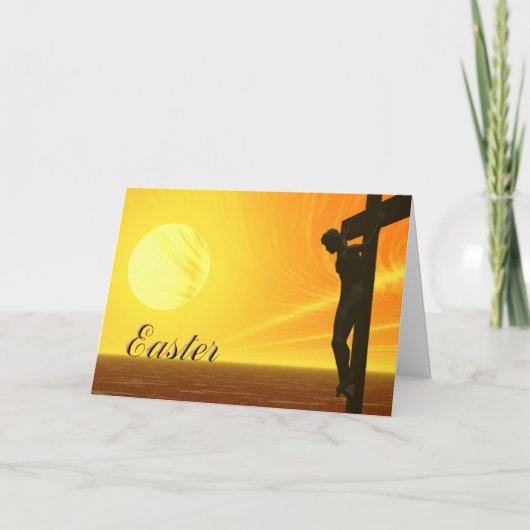 Carte de Pâques montrant la Crucifixion (Devant)