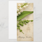 Carte de Pâques Muguet Élégante (Devant / Derrière)