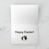 Carte de Pâques noire et blanche de lapin (Intérieur)